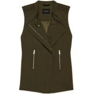 Aritzia Babaton Redford Moto Vest Deep Green